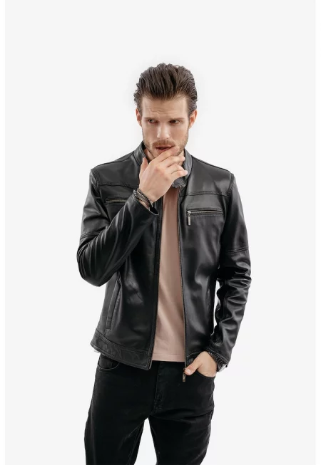 Кожено яке Alin - Черен