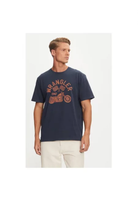 Мъжка тениска -  304281150 - Памук - 48677 - Син