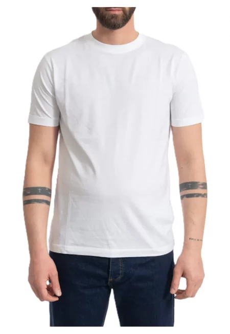 Мъжка тениска  T-SHIRT SEMITE - Памук - Бяла - Бял