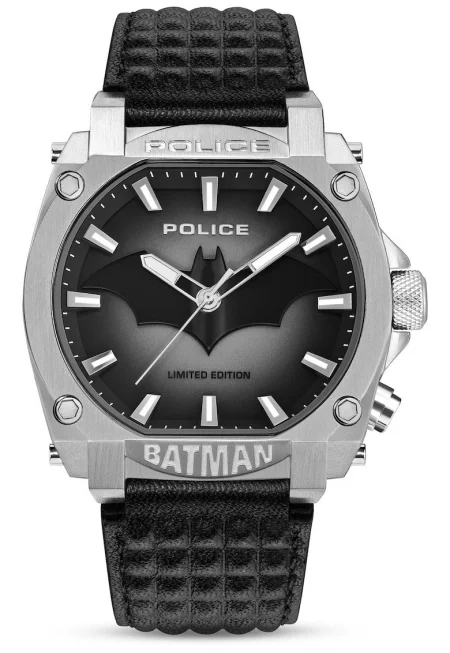 Мъжки часовник  кварцов механизъм - черен - кожена каишка - водоустойчив 50м