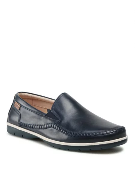 Мъжки мокасини  Естествена кожа - Син