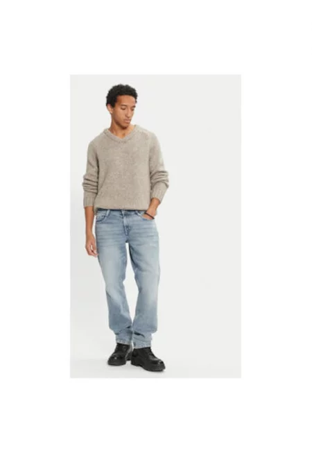 Мъжки пуловер -  304464881 - Акрил/Полиестер/Полиамид - Бежов - Бежов
