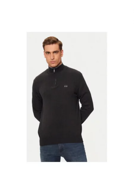 Мъжки пуловер -  304749513 - Памук - Сив - Сив