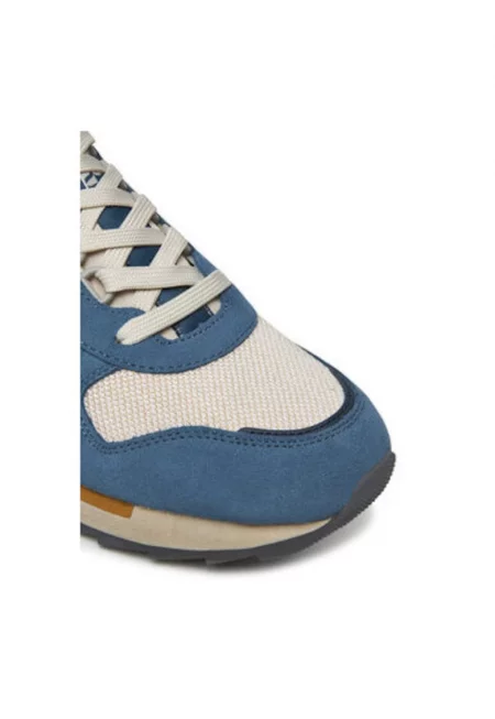 Мъжки спортни обувки - NP0A4IQH -  Текстил - 43 EU - Екрю/Син - Екрю/Син