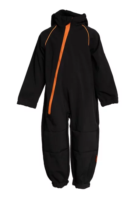 Непромокаем гащеризон Softshell с качулка - Черен/Оранжев