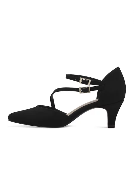 Обувки от еко кожа с висок ток и тока - Черен