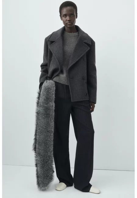 Палто с вълна - Антрацитно сиво
