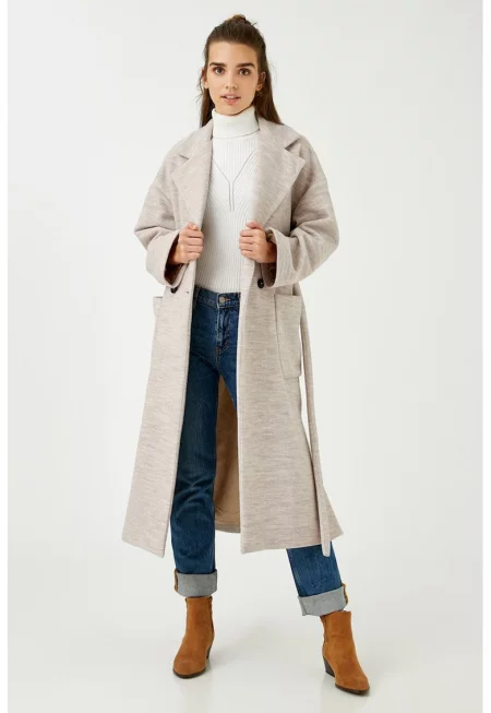 Палто с вълна и двойни ревери