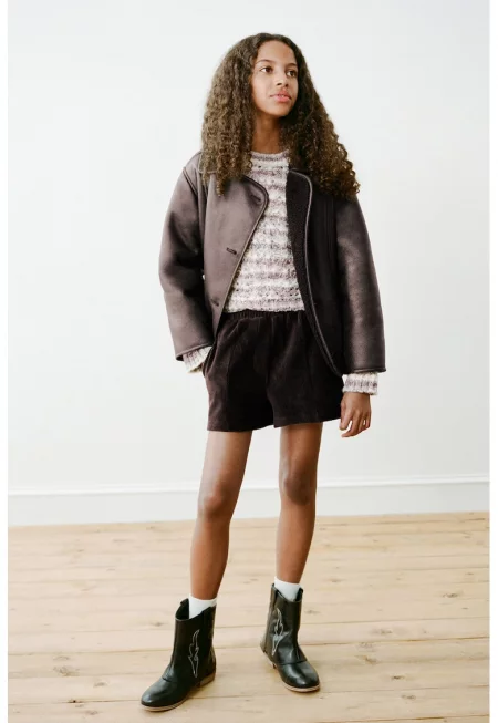 Палто с яка от еко пух