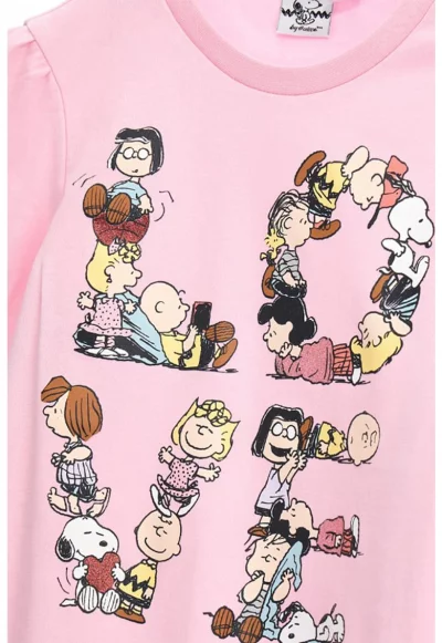 Памучна пижама с щампа на Peanuts