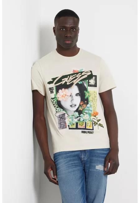 Памучна тениска с графична шарка