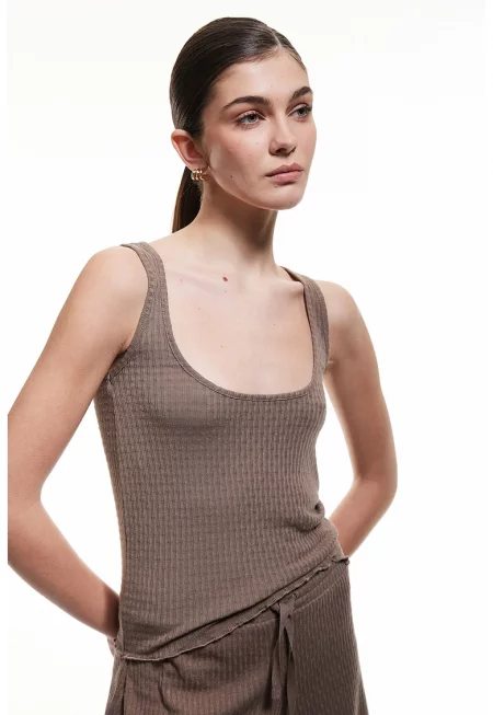 Пижамен топ с квадратно деколте и релеф