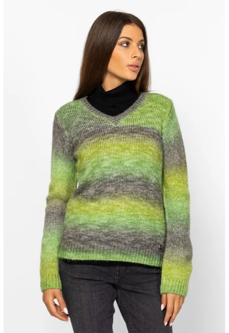 Плетен пуловер с шпиц