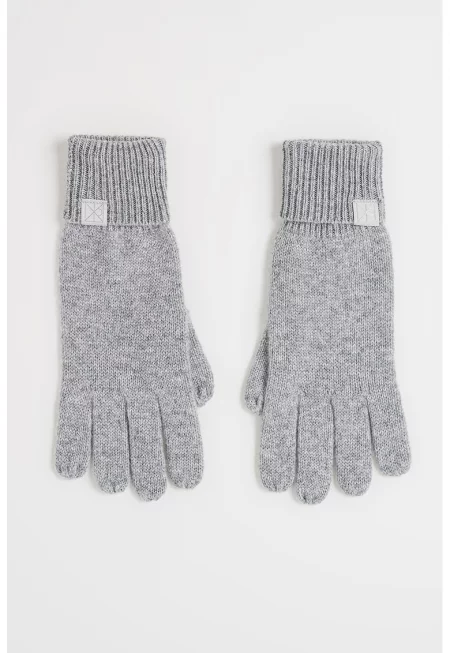 Плетени ръкавици от кашмир - Tъмносив