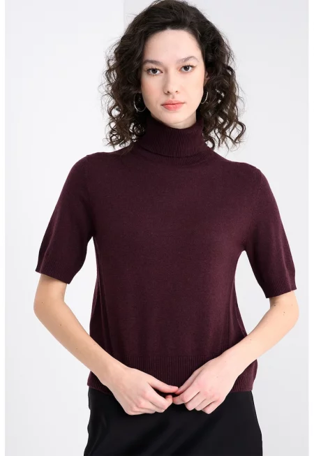 Поло с вълна с къси ръкави