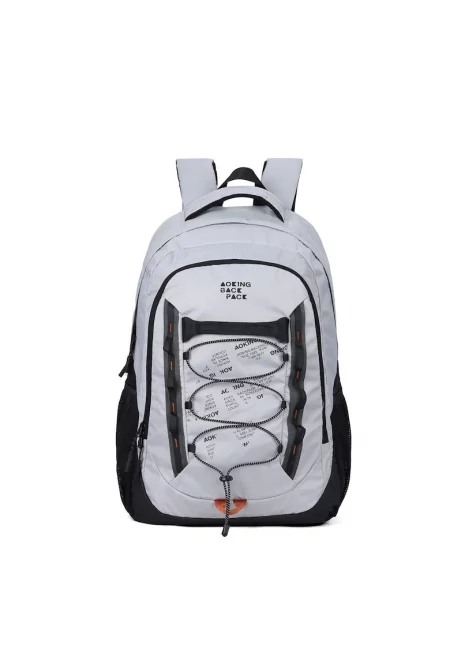 Раница с цип и лого - Сив