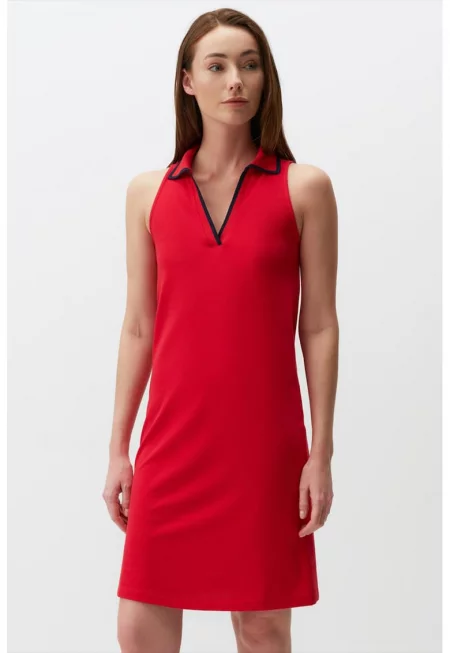 Рокля с памук и яка