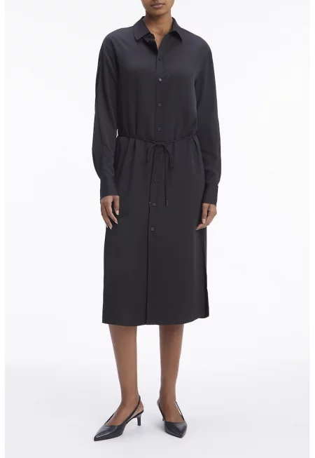 Рокля тип риза с връзка - Черен