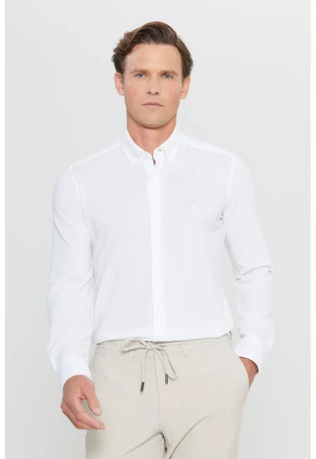 Слим риза с памук