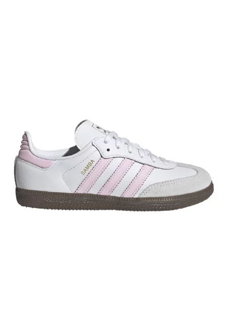 Спортни обувки Samba OG от кожа и велур - Светло сив/Бял/Бледо розово