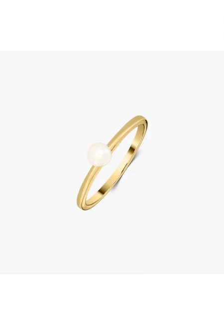 Сребърен пръстен Golden Pearl Solitaire