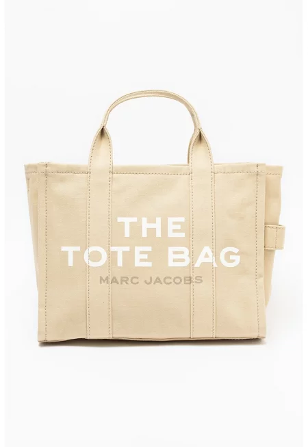 Средноголяма шопинг чанта The Canvas - Бял/Черен/Бежов - 27x34x15 CM