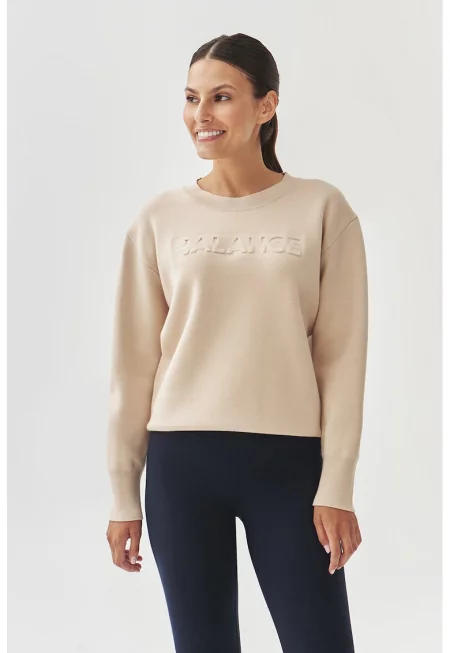 Суитшърт Balami с паднали ръкави - Светло бежово