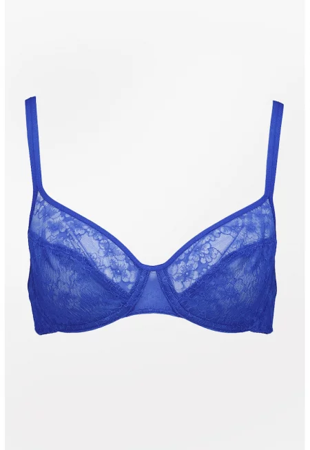 Сутиен Classic с дантелено покритие - Индигово синьо