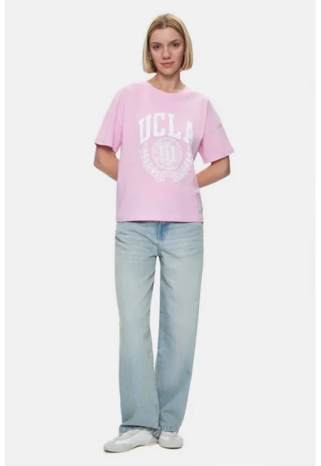 Тениска Avalon с лого и паднали ръкави