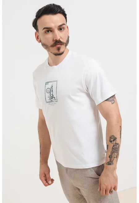 Тениска от органичен памук с овално деколте