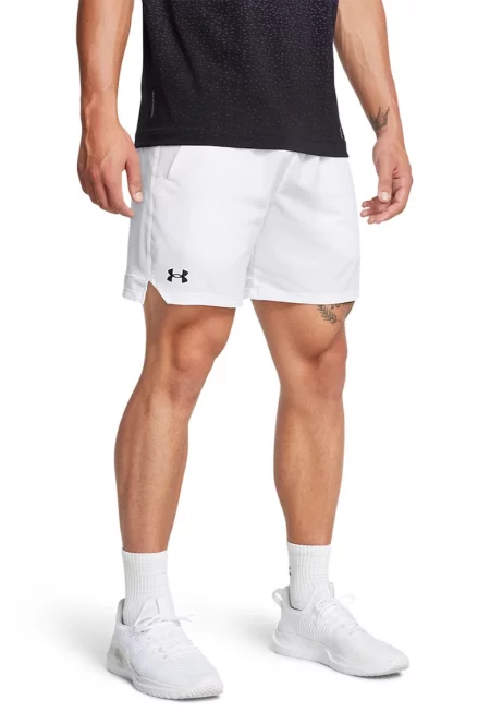 Треннировъчни шорти Vanish с лого - Бял/Избеляло черно