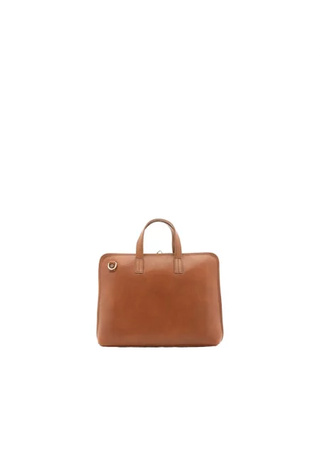 Унисекс кожена чанта през рамо - Карамел