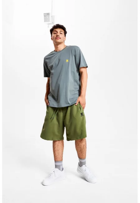 Унисекс спортни бермуди с лого - Маслинено зелено