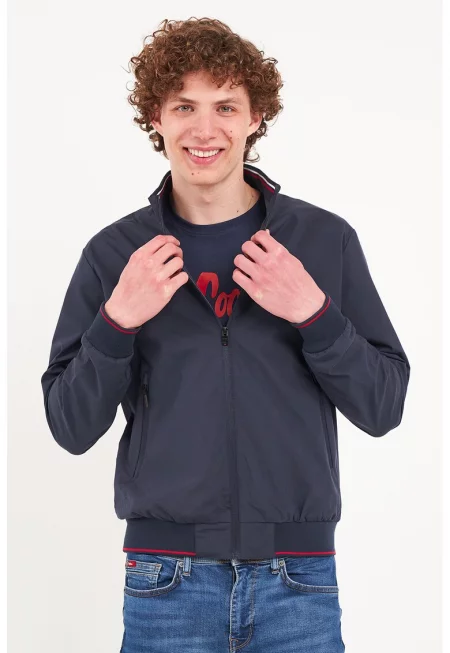 Яке с дълги ръкави и цип - Тъмносин