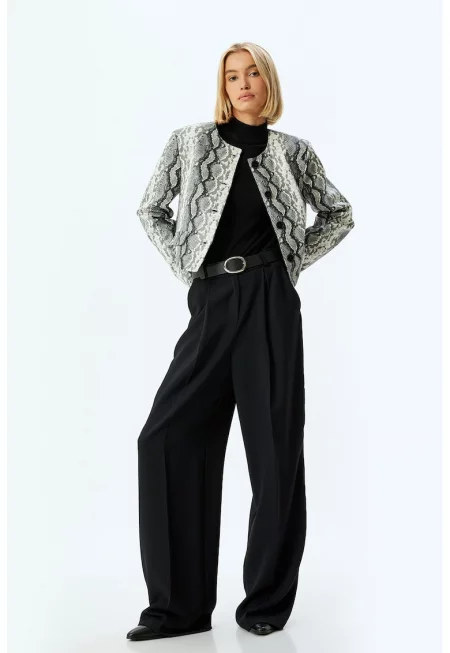 Яке с шагрен - Сив/Избеляло черно/Мръснобял