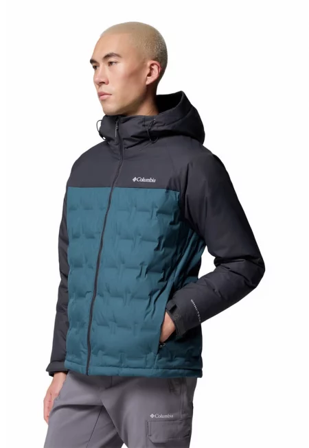 Зимно пухено трекинг яке Grand Trek III - Избеляло черно/Петролно синьо