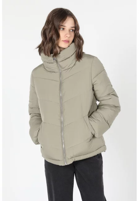 Зимно яке с висока яка - Папратово зелено