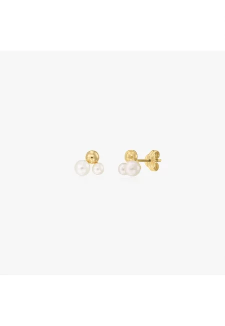 Златни обеци Лора - Естествени перли