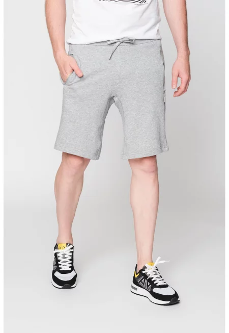 Бермуди с джобове с цип - Светлосив меланж