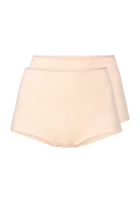 Безшевни бикини с висока талия - 2 чифта - Светло бежово