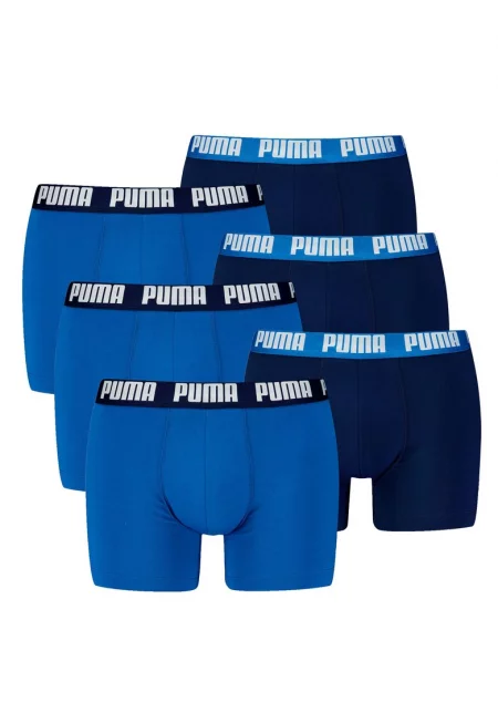 Боксерки с лого на талията - 6 чифта - Бял/Син