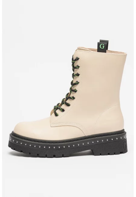 Боти от еко кожа - Слонова кост