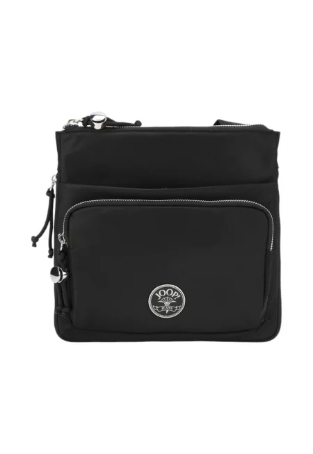 Чанта през рамо Lilou с пришито лого - Черен