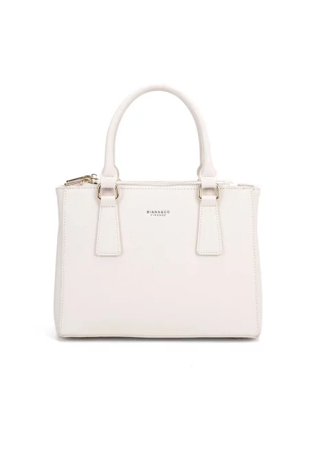 Чанта за рамо от еко кожа с лого - Бежов