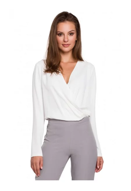 Дамска блуза  Полиестер/Еластан - Бяла 985420