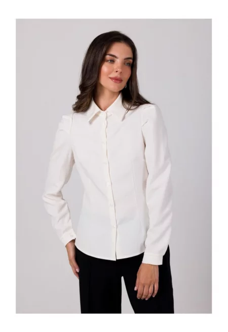 Дамска риза с дълъг ръкав -  Annamue - кремава - Бял