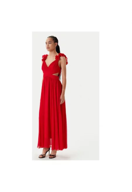 Дамска рокля  251-RISSAL - Полиестер - Червен