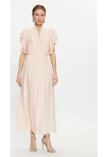 Дамска рокля -  304080128 - Вискоза/Коприна - Розов - Розово