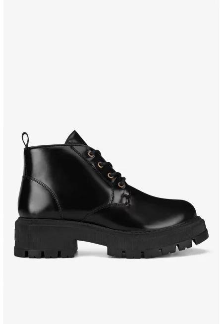 Дамски боти  5905588856290 - Естествена кожа - Черни - Черен