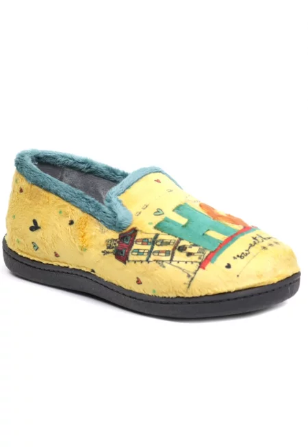 Дамски домашни чехли HOME R12282 жълти